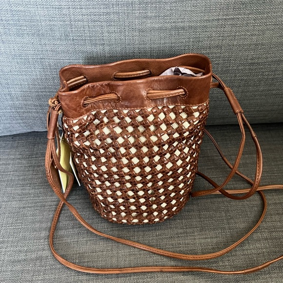 NWT LEATHER HAND CRAFTED BASKET SHOULDER BAG MADE IN INDIA - Picture 9 of 11